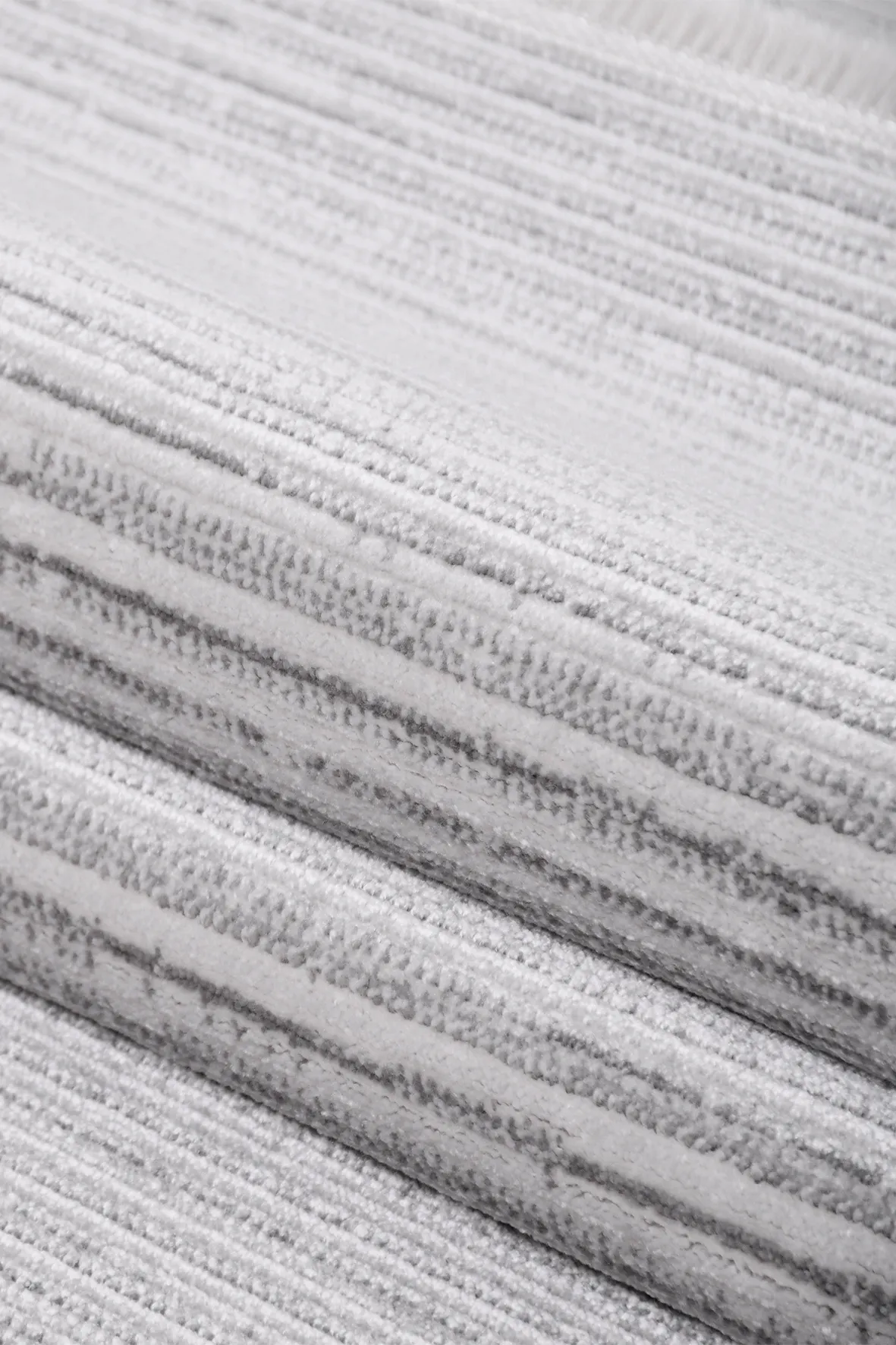 ARSİNA-Beyaz/Gri - Özel Ölçü-Salon , Oturma Odası ve Koridor Halısı-Robot Süpürgeye Uyumlu-Kolay Temizlenebilir-Uygun Fiyat