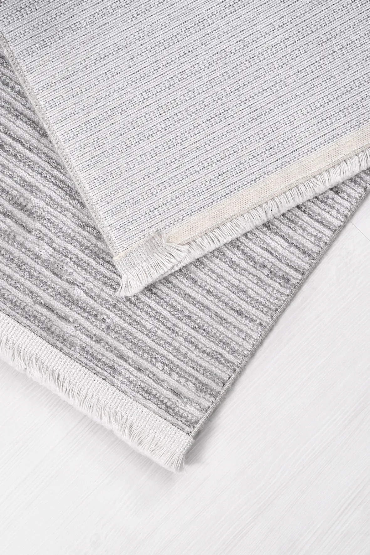 ARSİNA-Beyaz/Gri - Özel Ölçü-Salon , Oturma Odası ve Koridor Halısı-Robot Süpürgeye Uyumlu-Kolay Temizlenebilir-Uygun Fiyat