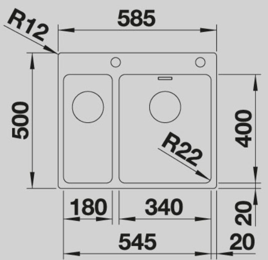 Blanco -  Andano 340/180-IF/A - Push Sifon Kontrol - Paslanmaz Çelik Eviye