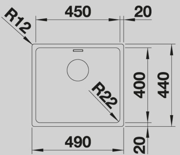 Blanco -  Andano 450 - U - Sifon Gider - Paslanmaz Çelik Eviye