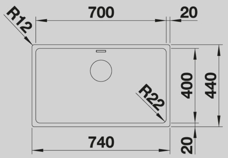 Blanco -  Andano 700 - U - Sifon Gider - Paslanmaz Çelik Eviye