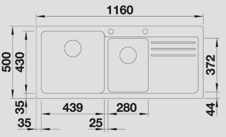 Blanco -  Naya 8 S - Silgranit Eviye