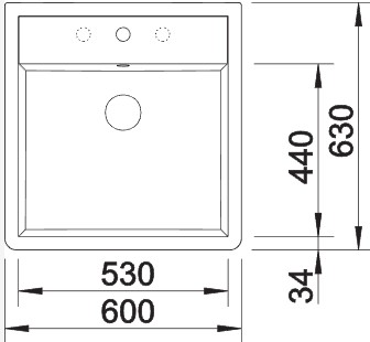 Blanco -  Panor 60 1 Delikli Kristal Beyaz - Seramik Eviye