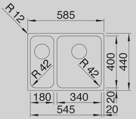 Blanco -  Solis 340/180-IF - Paslanmaz Çelik Eviye