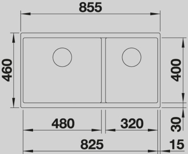 Blanco -  Subline 480/320-U - Silgranit Eviye