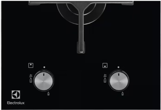 Electrolux - 300 Serisi 60 cm Gazlı Döküm Izgaralı Siyah Cam Ankastre Ocak
