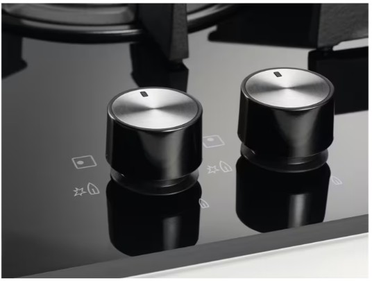Electrolux - 300 Serisi 60 cm Gazlı Döküm Izgaralı Siyah Cam Ankastre Ocak