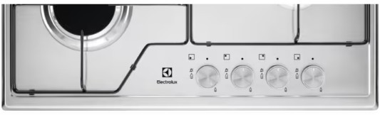 Electrolux - 60 cm Gazlı Emaye Izgaralı Inox Ankastre Ocak