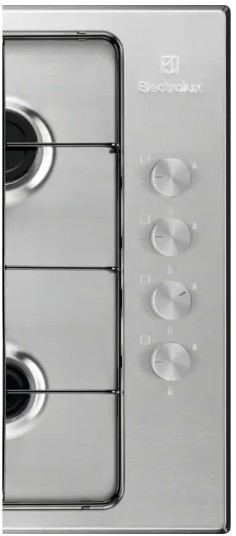 Electrolux - 60 cm Gazlı Emaye Izgaralı Inox Ankastre Ocak