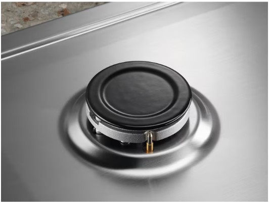 Electrolux - 60 cm Gazlı Emaye Izgaralı Inox Ankastre Ocak