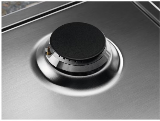 Electrolux - 60 cm Gazlı Emaye Izgaralı Inox Ankastre Ocak