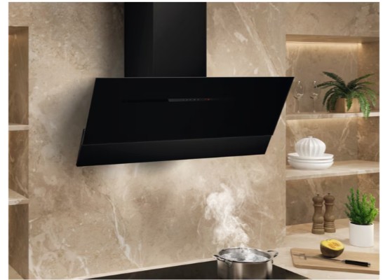 Electrolux - 700 Serisi Breeze 710 m³/h 90 cm Duvar Tipi Mat Siyah Cam Davlumbaz