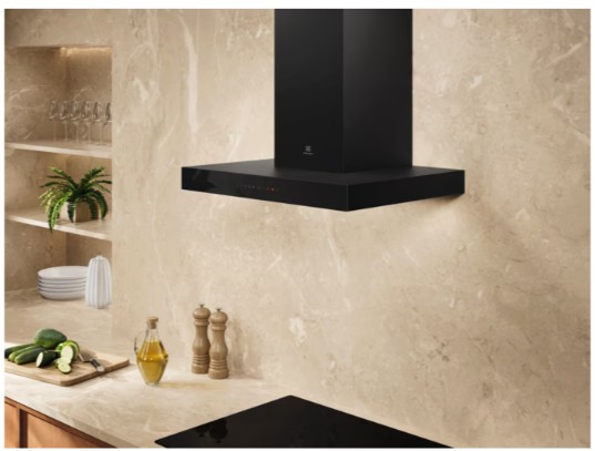 Electrolux - 700 Serisi Breeze 730 m³/h 60 cm Duvar Tipi Mat Siyah T Tasarım Davlumbaz