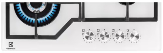 Electrolux - StepPower 60 cm Gazlı Döküm Izgaralı WOK Beyaz Cam Ankastre Ocak
