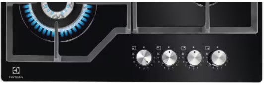 Electrolux - StepPower 60 cm Gazlı Döküm Izgaralı WOK Siyah Cam Ankastre Ocak