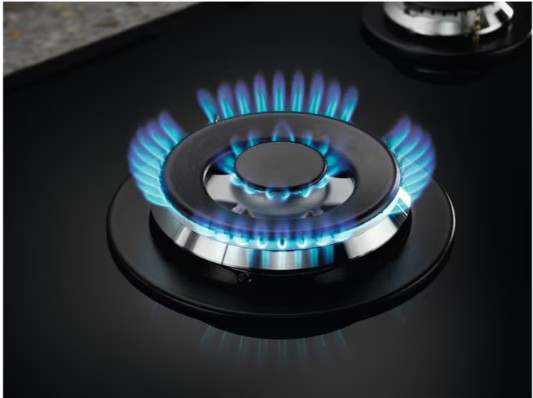 Electrolux - StepPower 75 cm Gazlı Döküm Izgaralı WOK Siyah Cam Ankastre Ocak