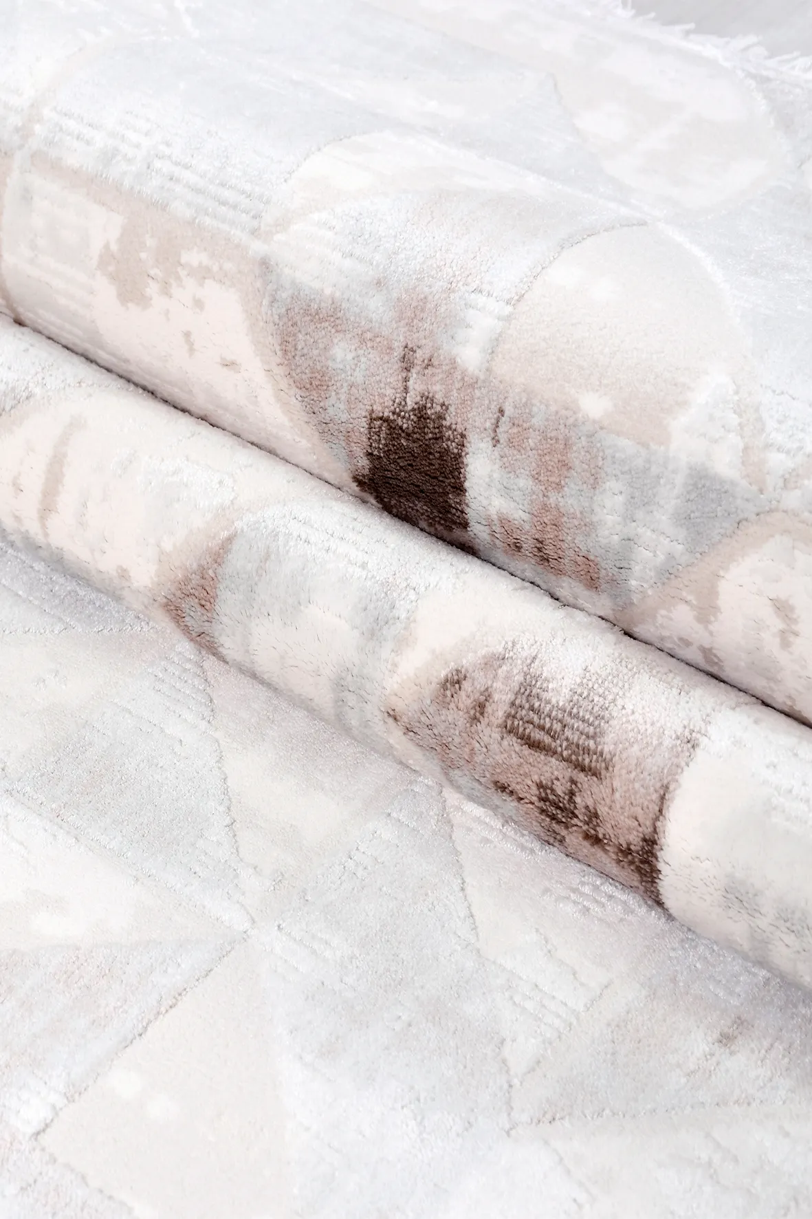 EYNA-Krem/Kahve - Özel Ölçü-Salon, Oturma Odası ve Koridor Halısı-Robot Süpürgeye Uyumlu-Kolay Temizlenebilir-Uygun Fiyat