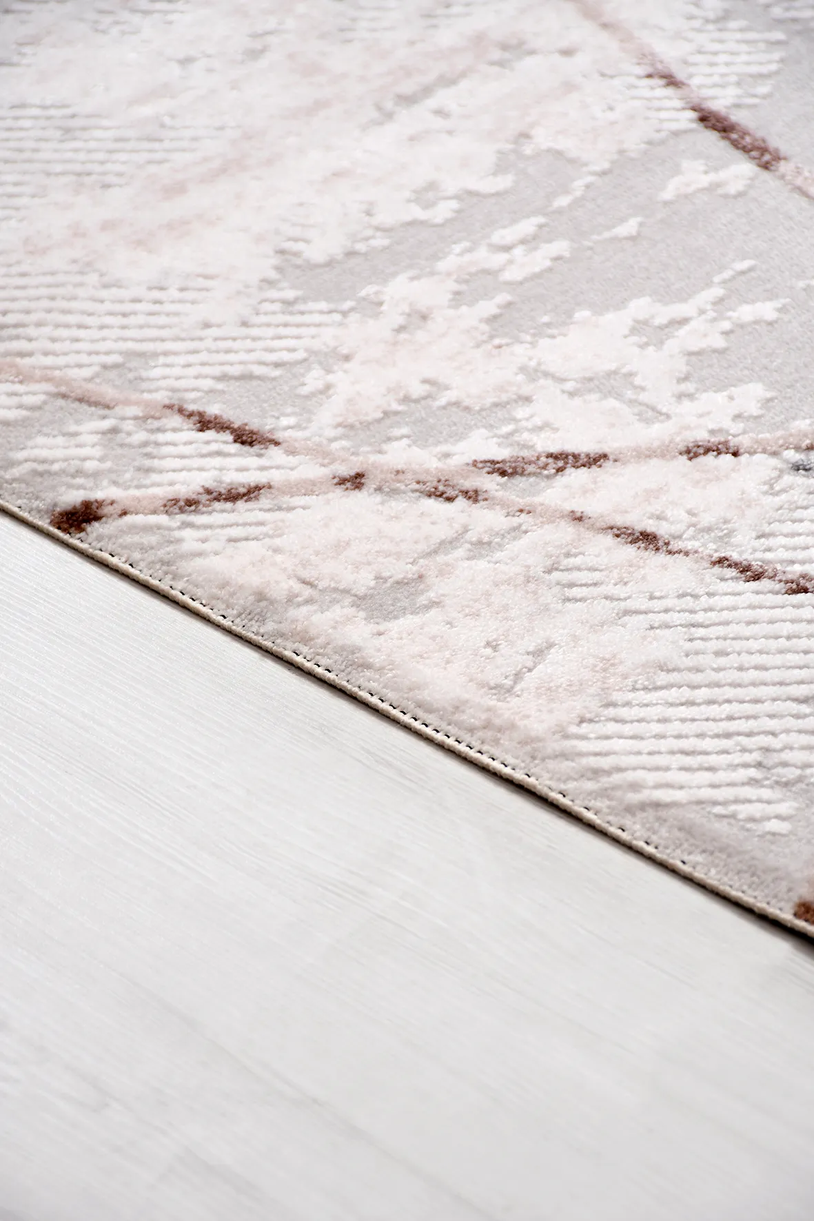 FİLORA-Krem/Kahve - Özel Ölçü-Salon, Oturma Odası ve Koridor Halısı-Robot Süpürgeye Uyumlu-Kolay Temizlenebilir-Uygun Fiyat