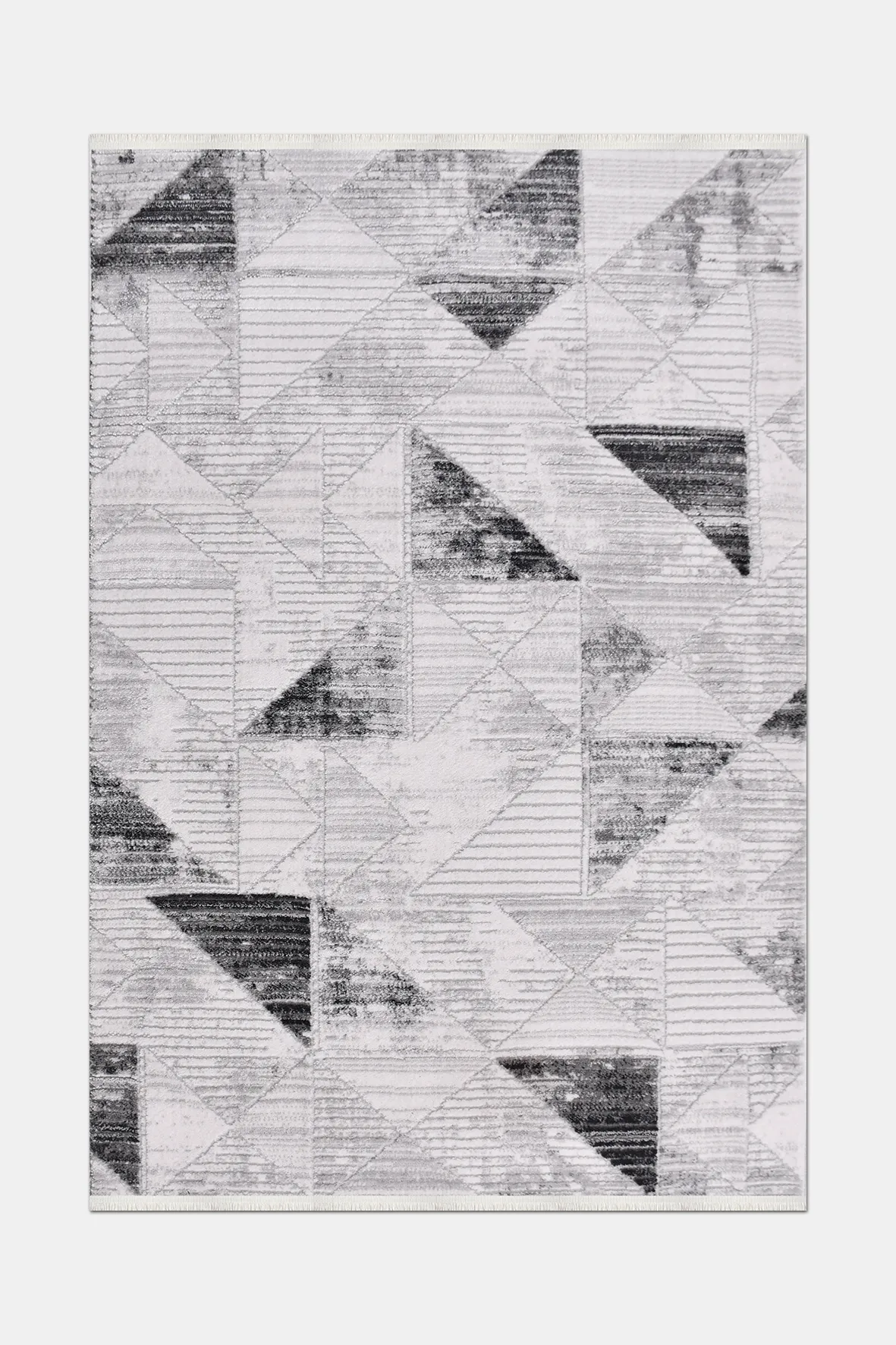 JALURA-Gri/Siyah- Özel Ölçü-Salon,Oturma Odası, Koridor Halısı-Robot Süpürgeye Uyumlu-Kolay Temizlenebilir-Uygun Fiyat