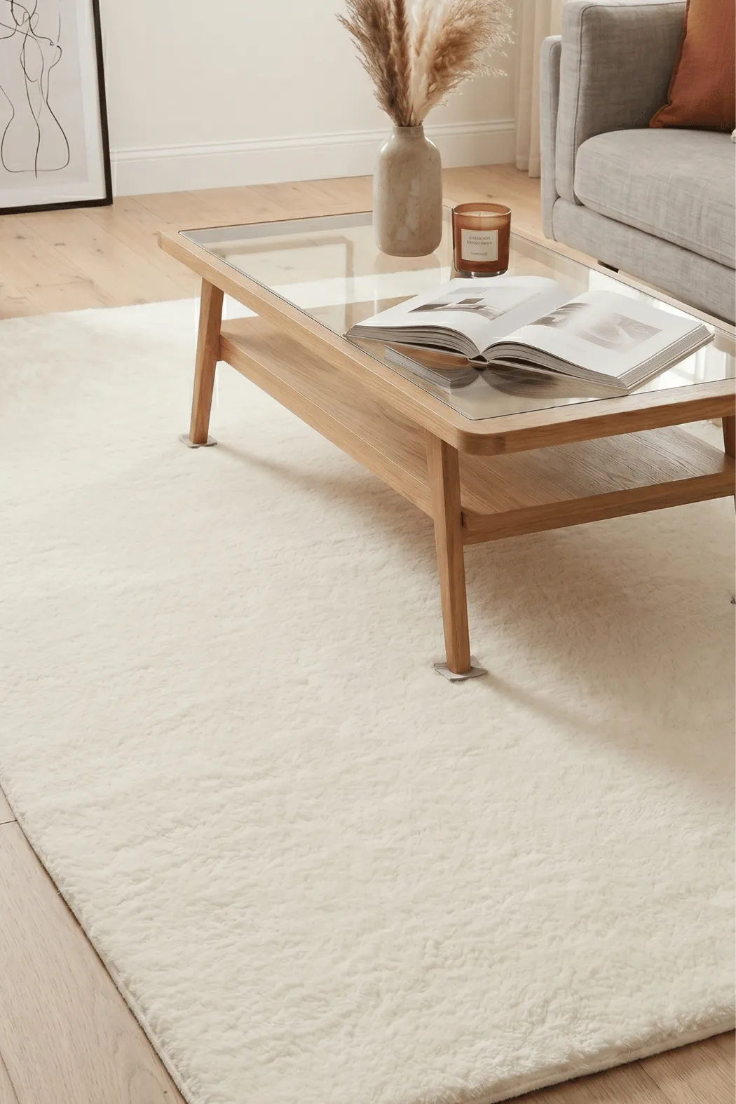 POLY Peluş Halı-Krem-  Salon-Mutfak-Antre-Oturma Odası-Yumuşak-Kaymaz Taban-Yıkanabilir–Modern-Uygun Fiyat