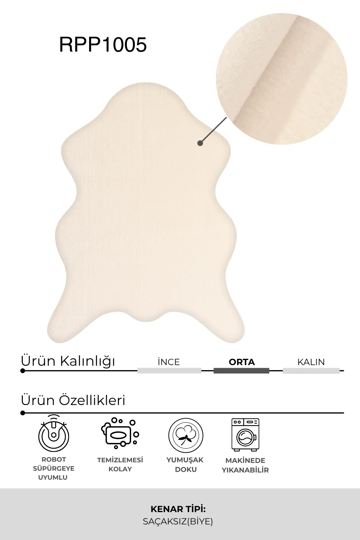 POLY Peluş Post Şeklinde Halı- Salon-Antre-Oturma Odası-Yumuşak-Kaymaz Taban-Yıkanabilir–Modern-Uygun Fiyat