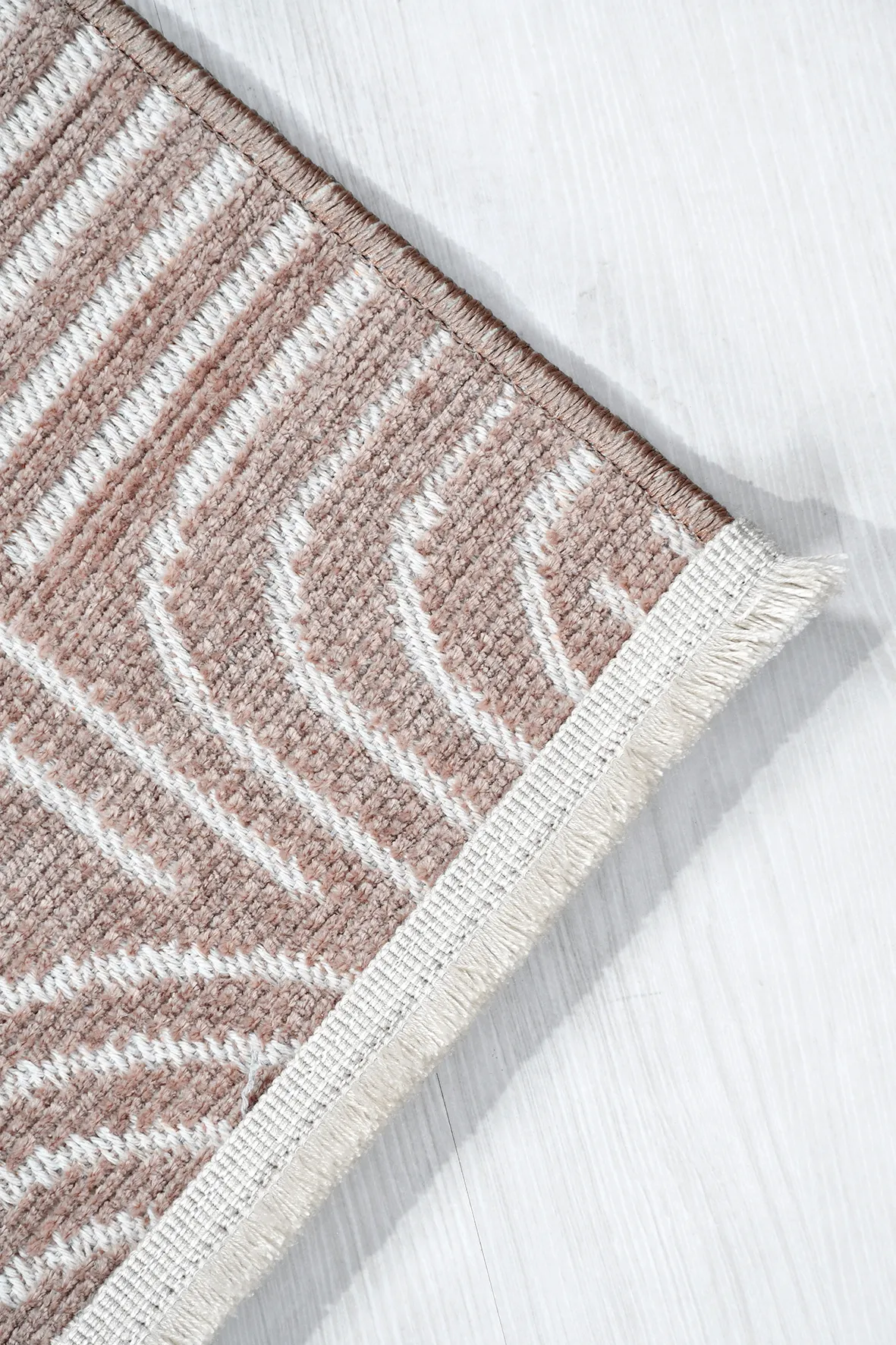 RİNA-Vizon/Beyaz- Özel Ölçü-Oturma Odası, Koridor Halısı-Kaymaz Taban-Robot Süpürgeye Uyumlu-Kolay Temizlenebilir-Uygun Fiyat