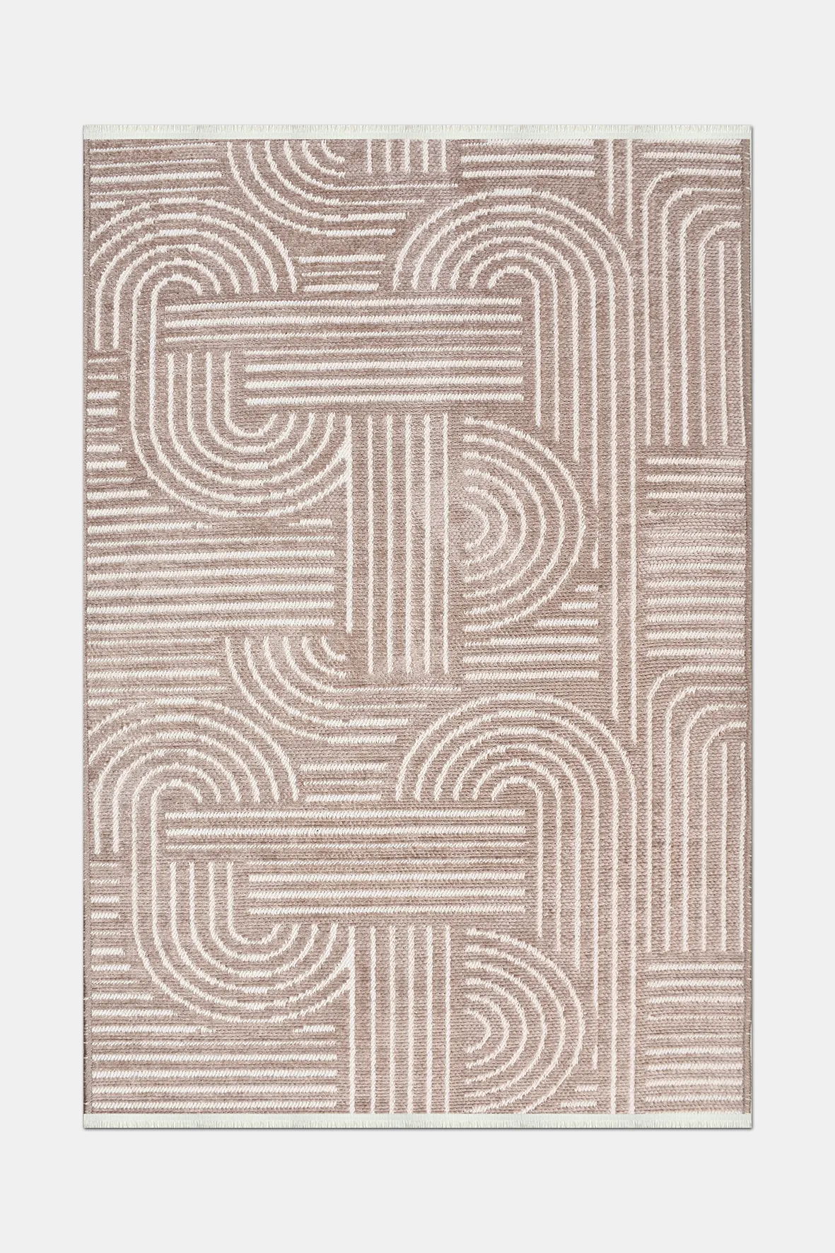 RİNA-Vizon/Beyaz- Özel Ölçü-Oturma Odası, Koridor Halısı-Kaymaz Taban-Robot Süpürgeye Uyumlu-Kolay Temizlenebilir-Uygun Fiyat