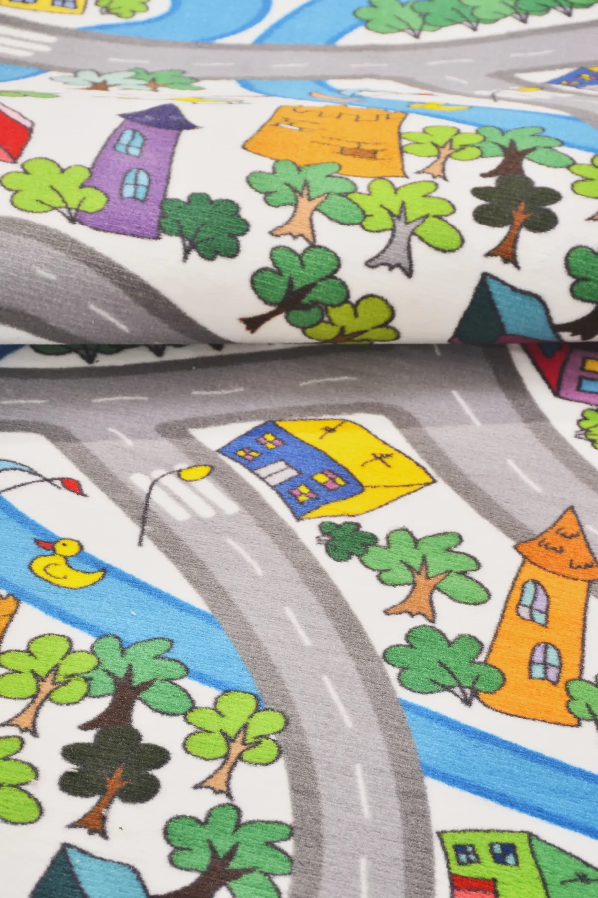 RugKids Halı -Trafik Desenli -Silinebilir-Kolay Temizlenir- Kaymaz Tabanlı - Özel Ölçü
