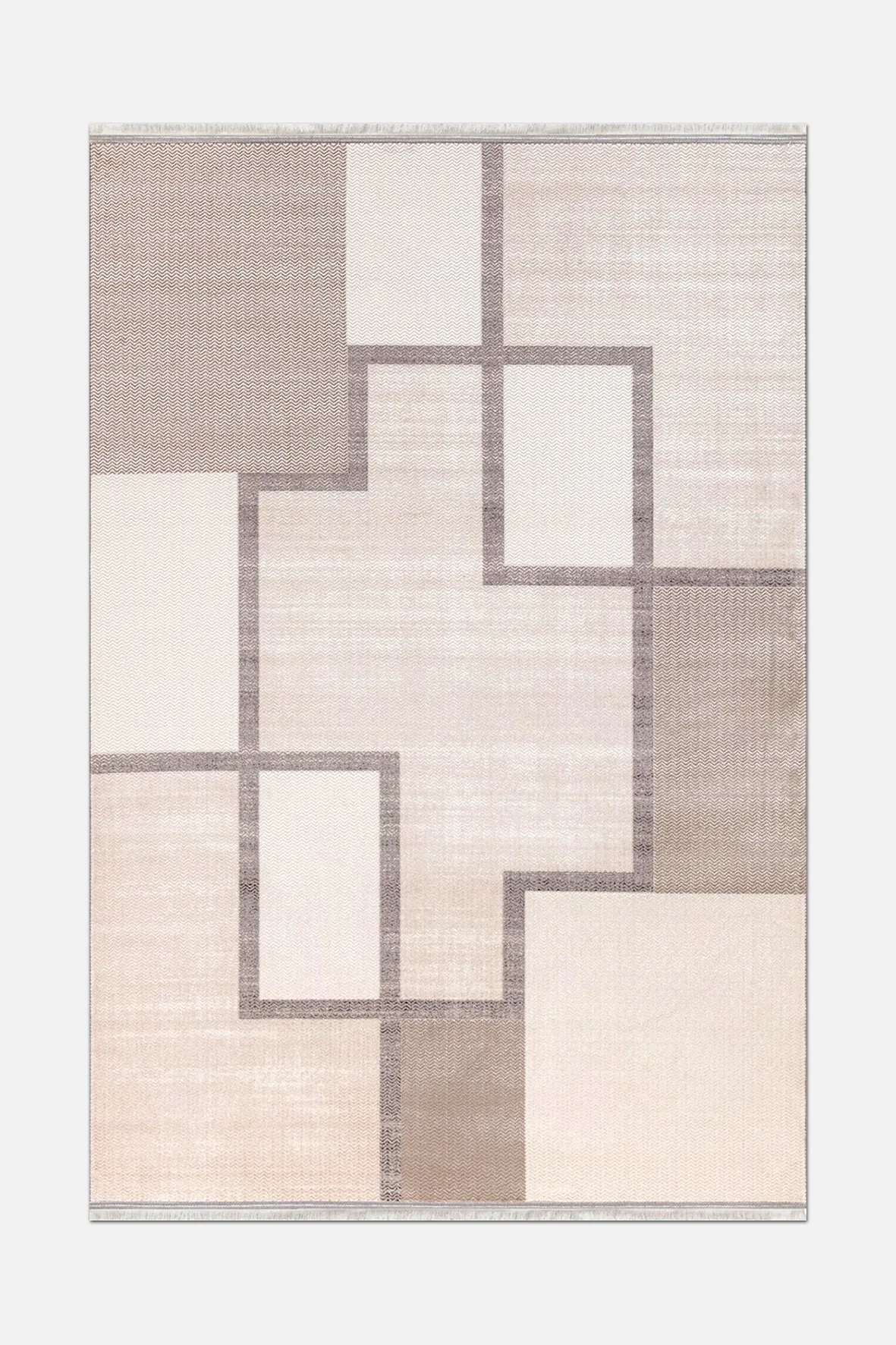 SAPPHİRE-Vizon/Kahve- Özel Ölçü-Salon,Oturma Odası ve Koridor Halısı-Robot Süpürgeye Uyumlu-Kolay Temizlenebilir-Uygun Fiyat