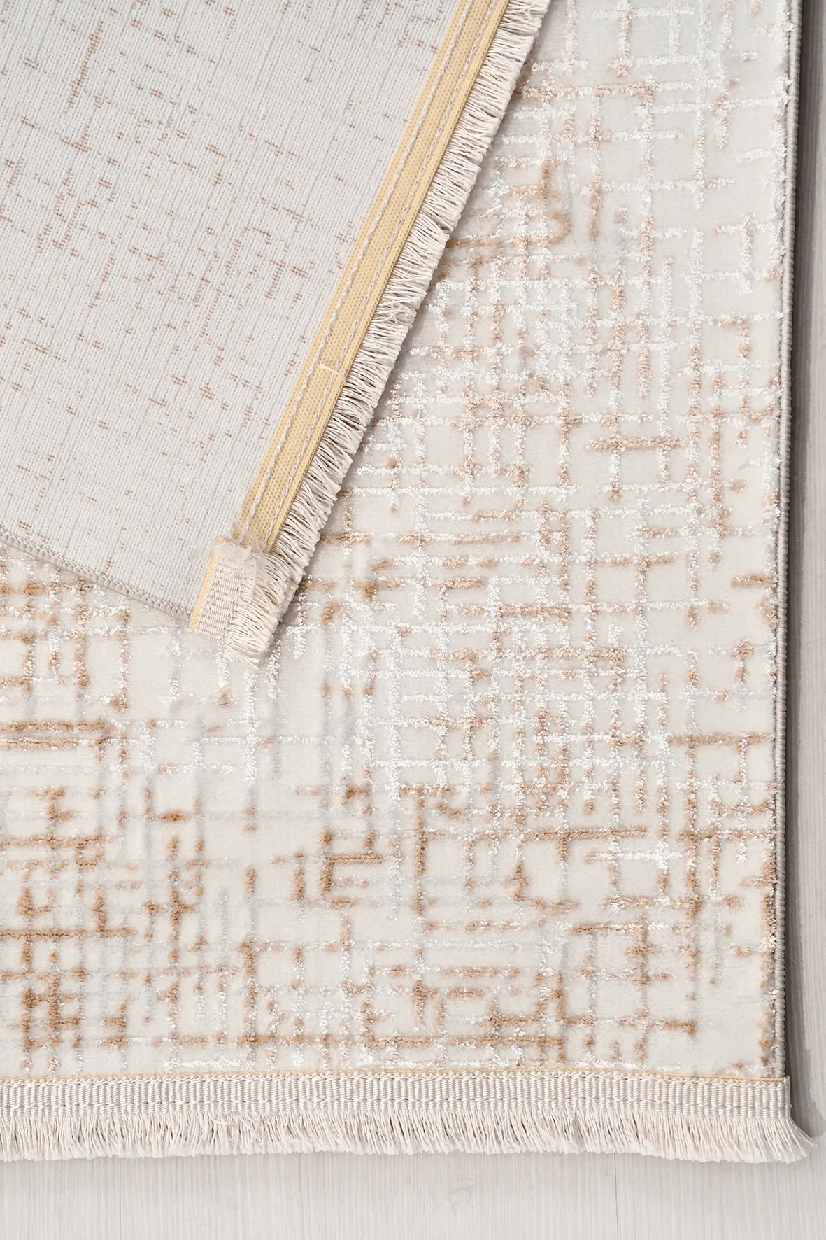 WİNS-Vizon/Krem -Özel Ölçü-Salon,Oturma Odası ve Yatak Odası Halısı-Robot Süpürgeye Uyumlu-Kolay Temizlenebilir - Uygun Fiyat